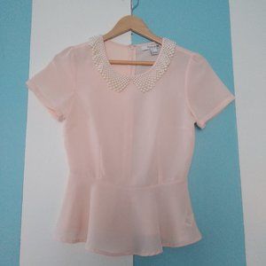 Forever 21 Pearl Blush Peplum Top